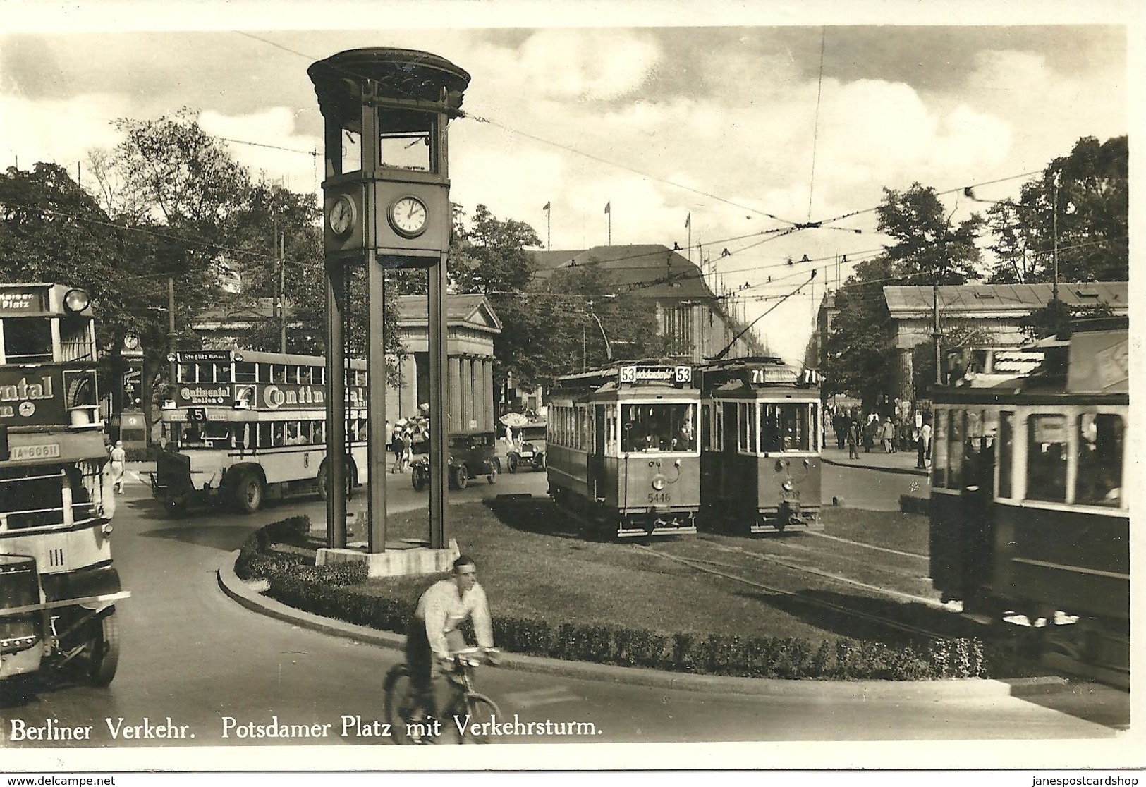 Real Photo Postcard POTSDAMER PLATZ - CENTRAL BERLIN - TRAMS - TROLLEY BUSES - TRANSPORT - Other & Unclassified