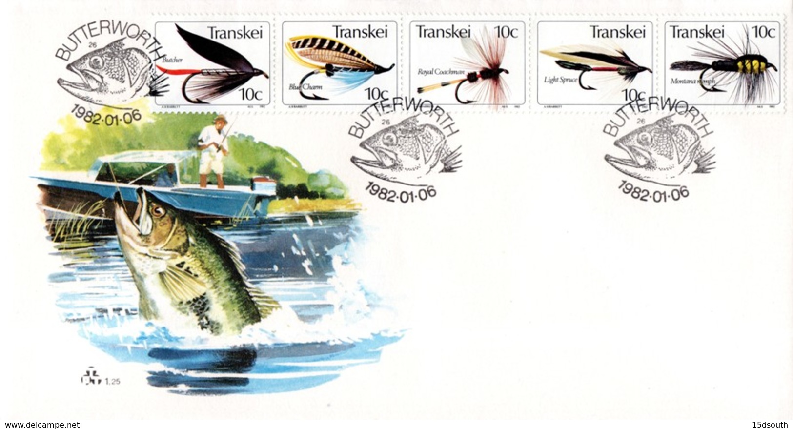 Transkei - 1982 Fishing Flies FDC # SG 99-103 , Mi 98-102 - Transkei