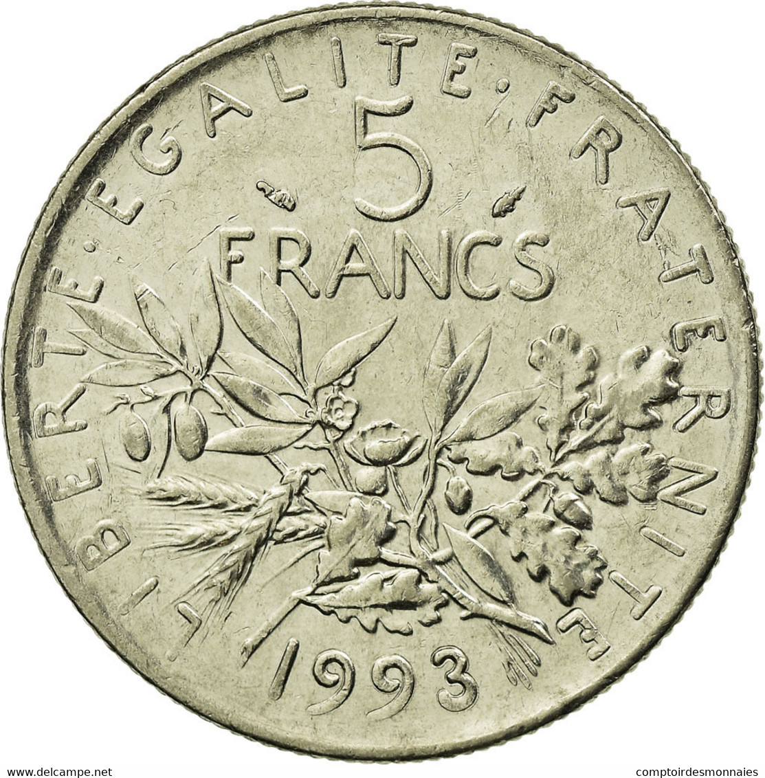 Monnaie, France, Semeuse, 5 Francs, 1993, Paris, TTB, Nickel Clad Copper-Nickel - Autres & Non Classés