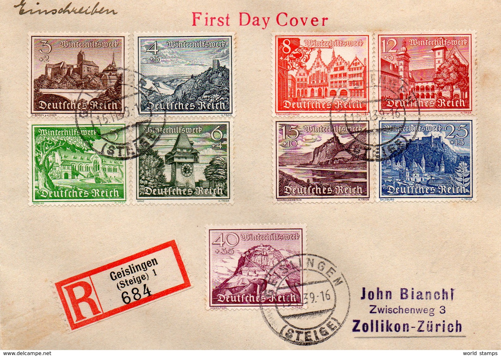 ALLEMAGNE 1939 FDC - Lettres & Documents