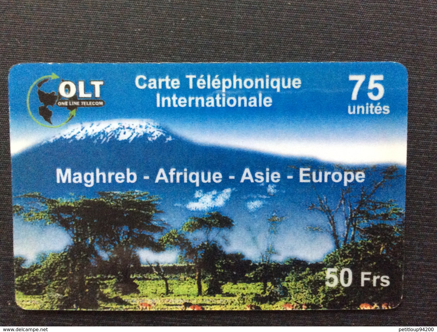 CARTE PRÉPAYÉE   OLT  *75 Unités 50 Frs  Maghreb Afrique Asie Europe  5225 - Autres & Non Classés