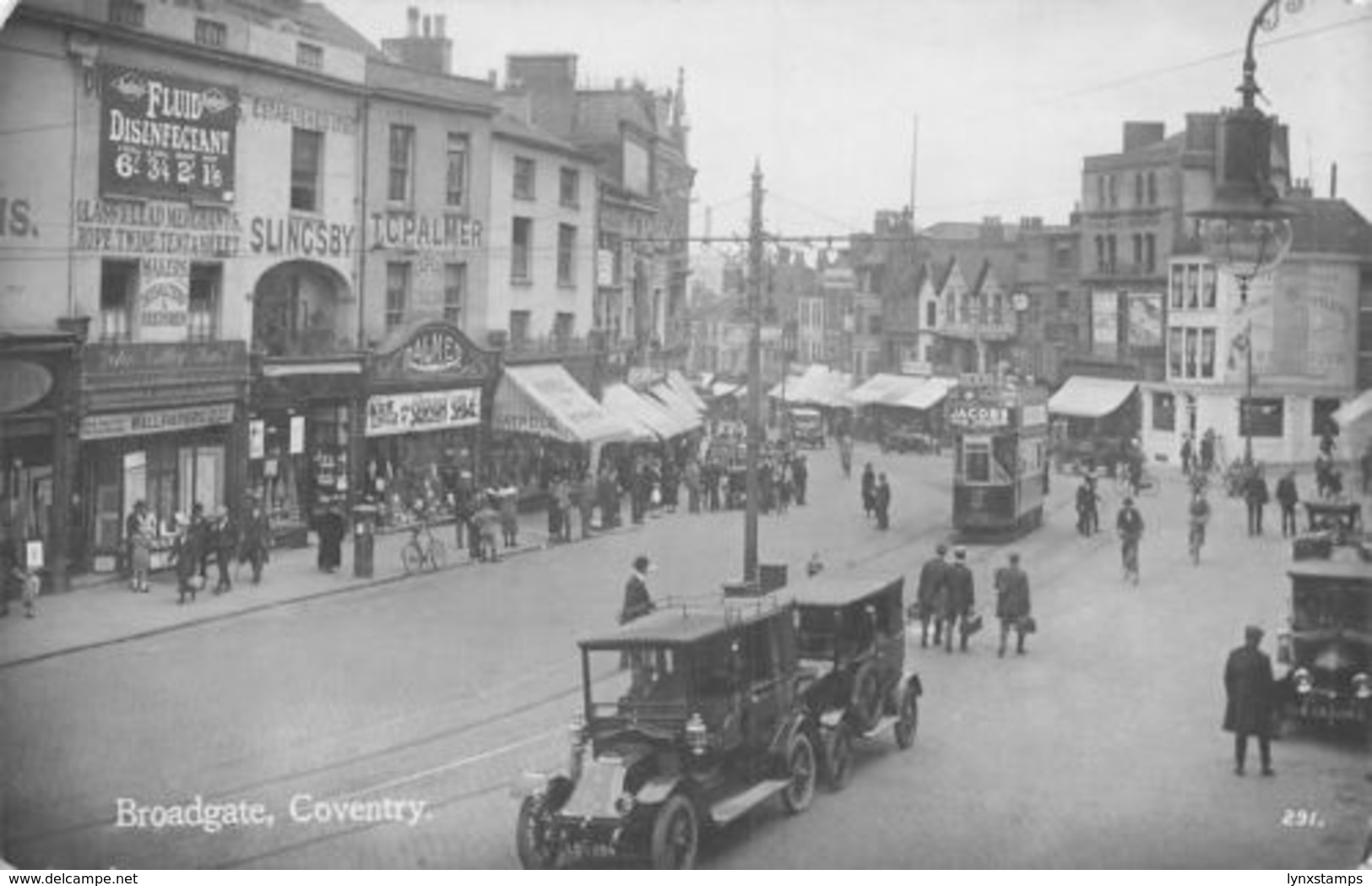 Coventry Broadgate Slingsby Street Market Vintage Cars Real Photo Postcard - Altri & Non Classificati