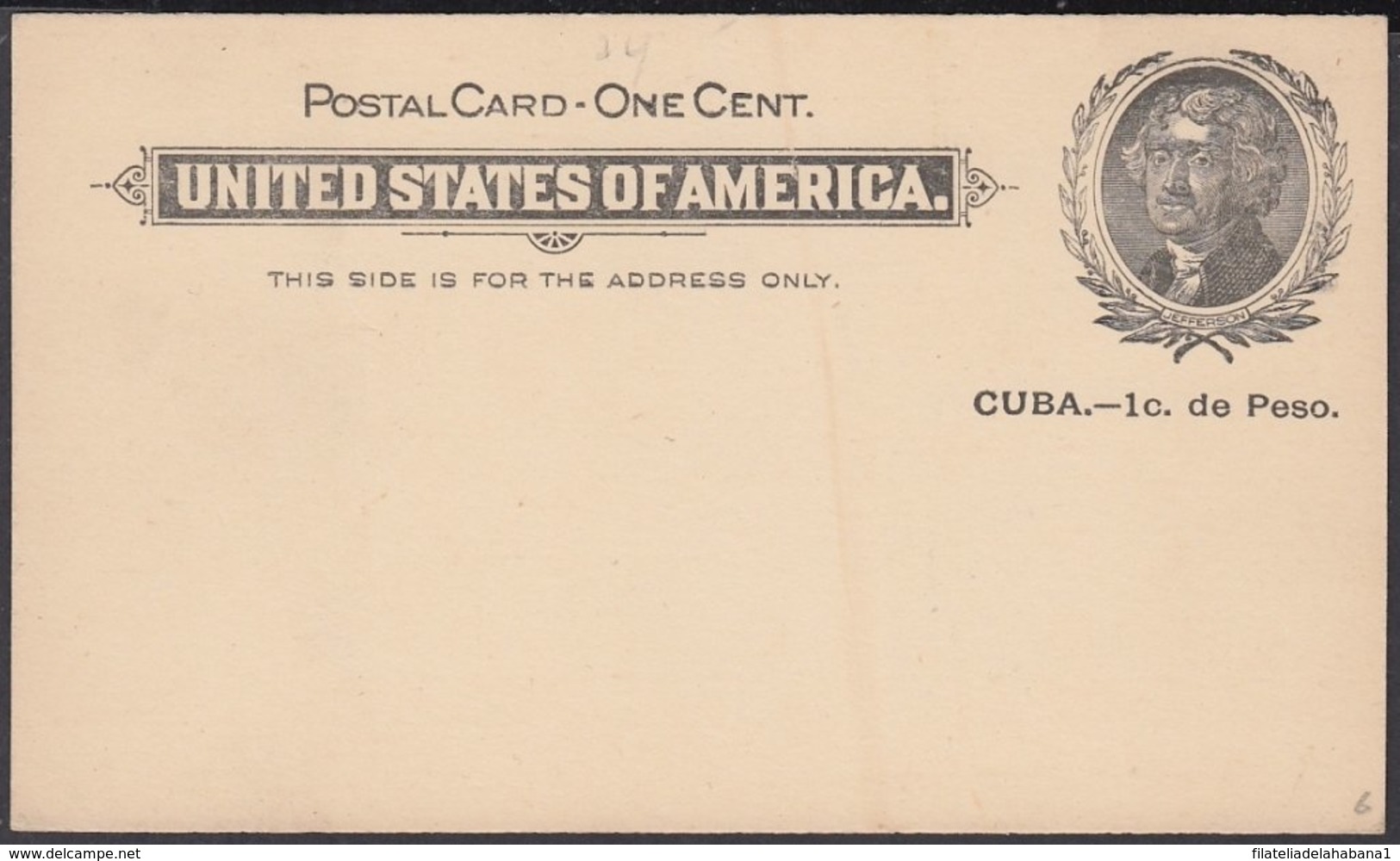 1899-EP-225 CUBA US OCCUPATION. 1899. Ed.39. 1c JEFFERSON UNUSED POSTAL STATIONERY. - Briefe U. Dokumente