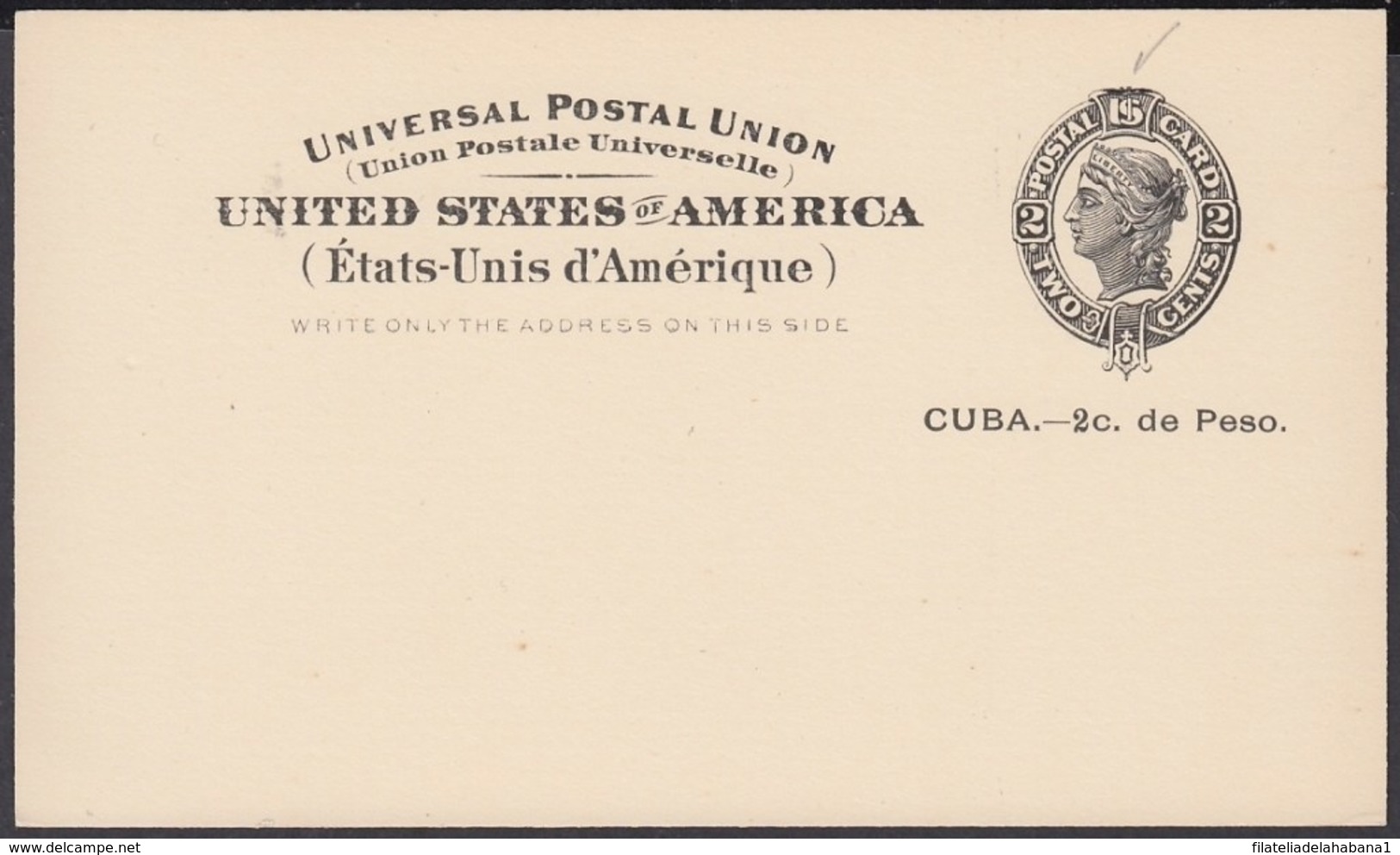 1899-EP-228 CUBA US OCCUPATION. 1899. Ed.40. 2c POSTAL STATIONERY. ROTURA DEL ORNAMENTO SUPERIOR. - Cartas & Documentos