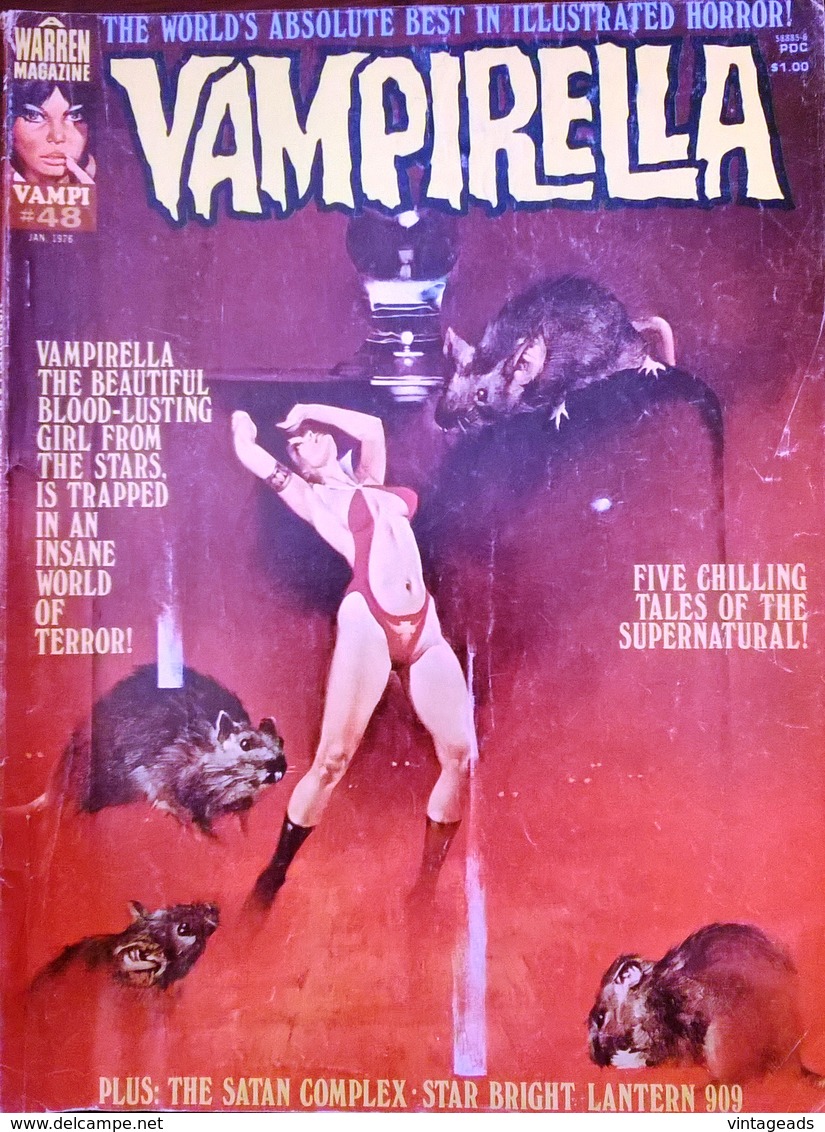 (DIV093) VAMPIRELLA # 48, Pabel-Verlag 1976, Cover Rückseitig Beschädigt - Altri & Non Classificati