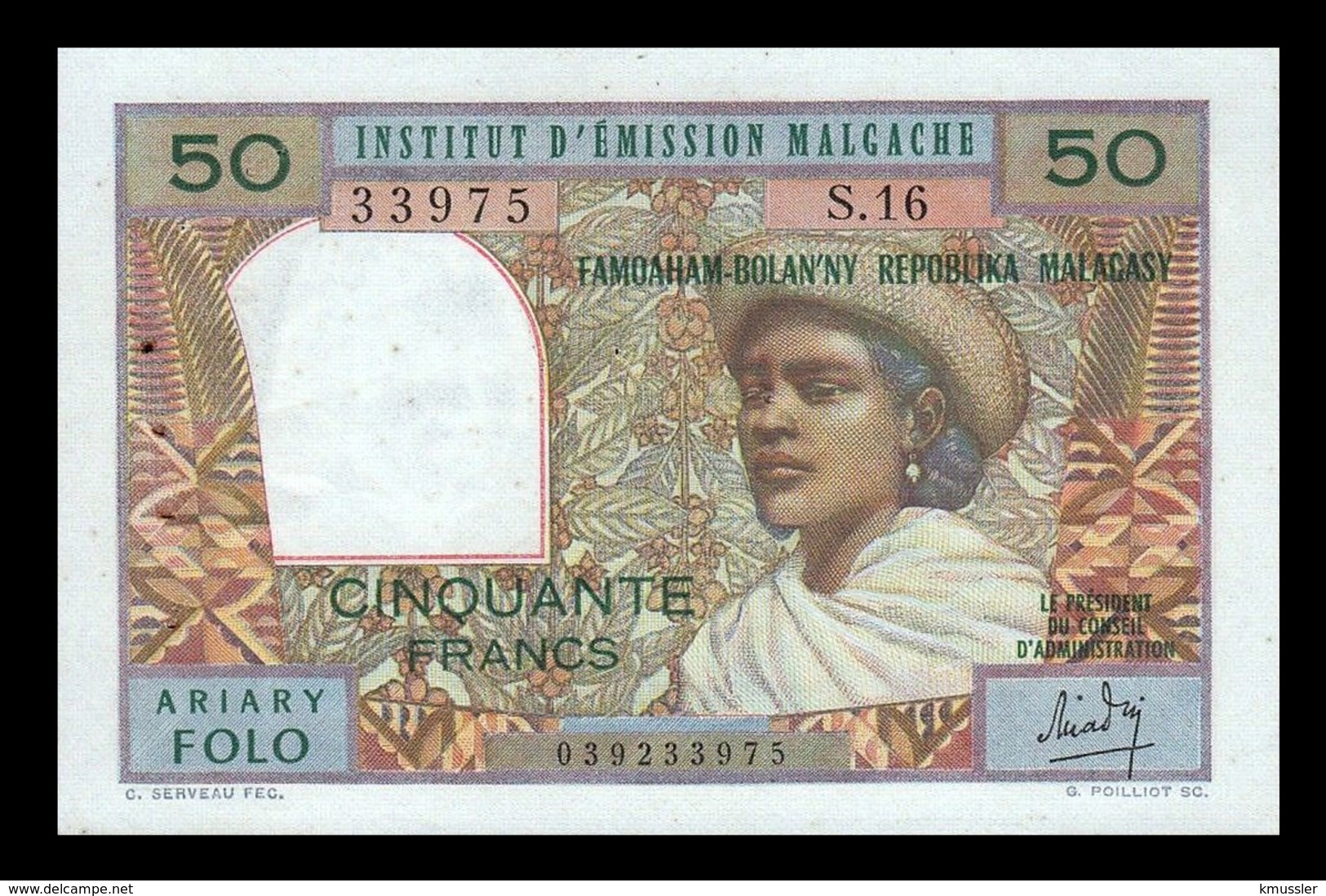 # # # Banknote Madagaskar (Madagascar) 50 Ariary Folo UNC- # # # - Madagascar