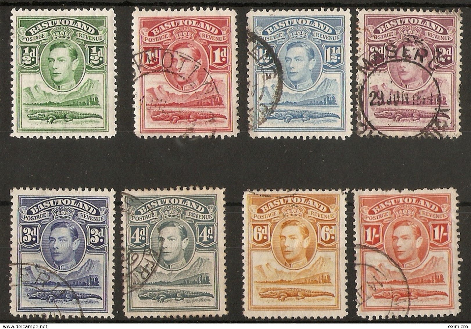 BASUTOLAND 1938 SET TO 1s SG 18/25 FINE USED Cat £10.55 - 1933-1964 Crown Colony