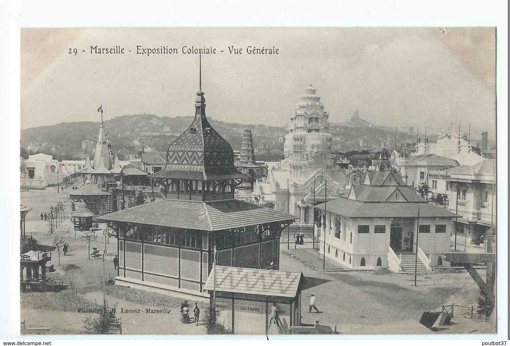 MARSEILLE : exposition coloniale 1906 - superbe lot 72 cartes dont ballon captif, Laos, Tunisie, Cochinchine. Tous scans