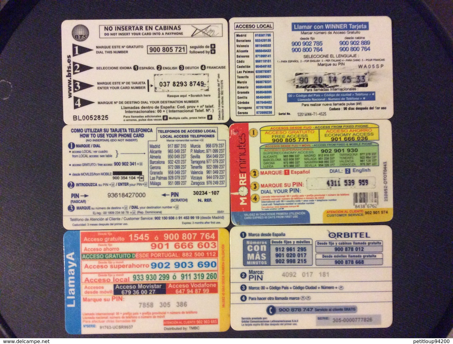 6 CARTES PREPAYEES  ESPAGNE - Autres & Non Classés