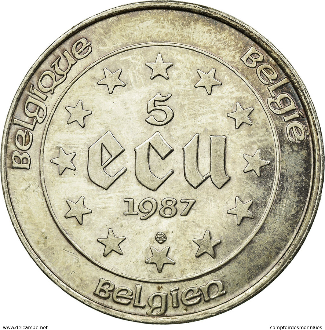 Monnaie, Belgique, 5 Ecu, 1987, TTB, Argent, KM:166 - Ecus