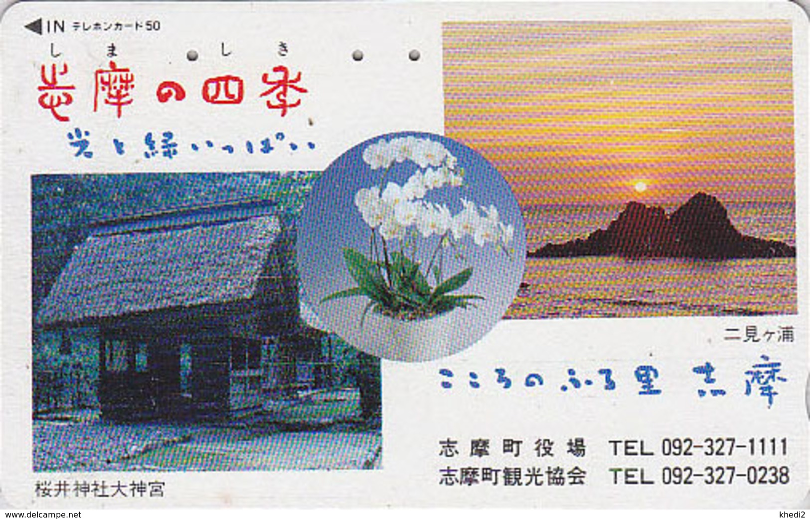Télécarte Japon / 110-011 - Fleur - ORCHIDEE & Coucher De Soleil - ORCHID & SUNSET Flower Japan Phonecard  - 2371 - Fleurs