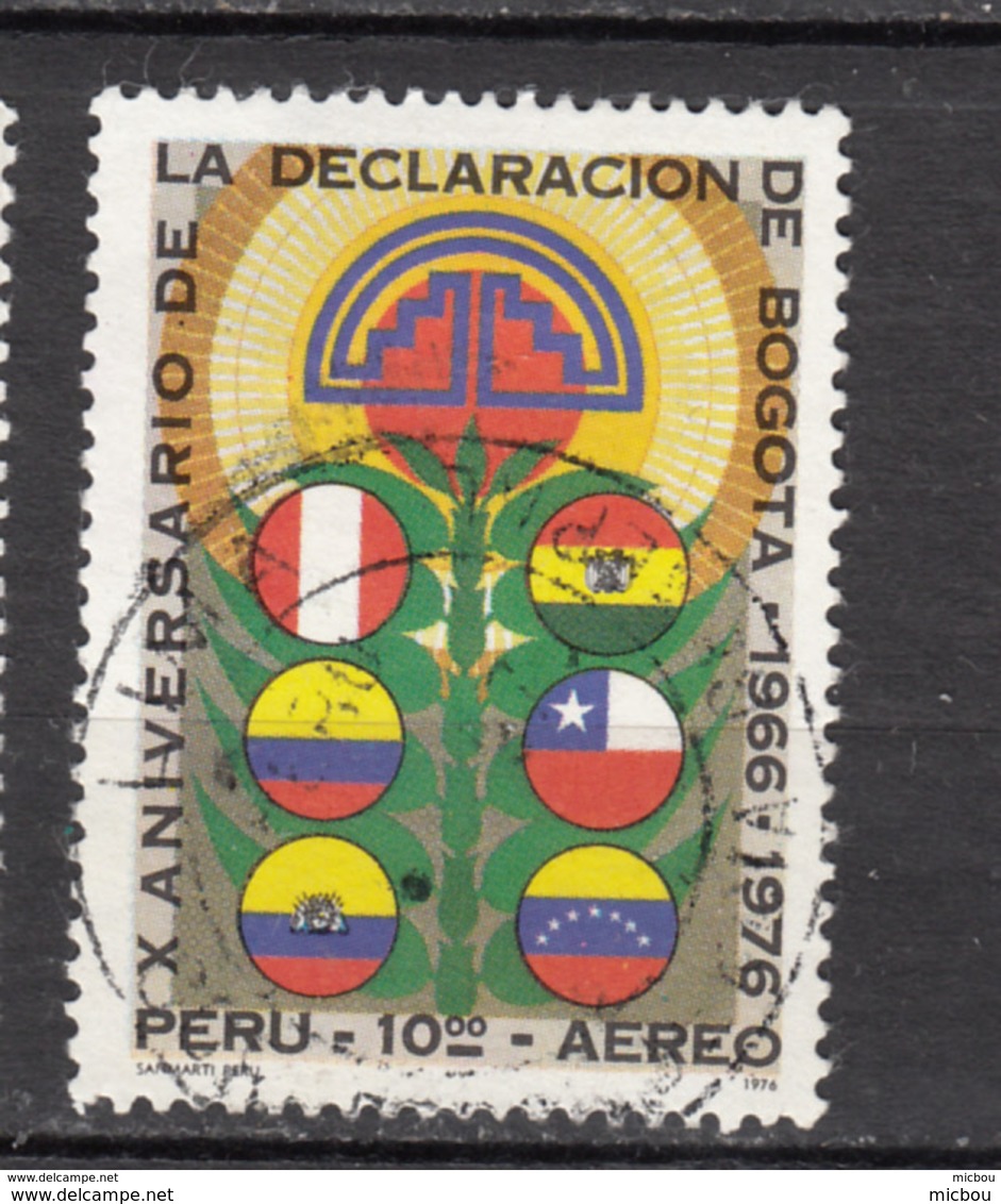 ##9, Pérou, Peru, Déclaration De Bogota, Drapeau, Flag, Airmail - Peru