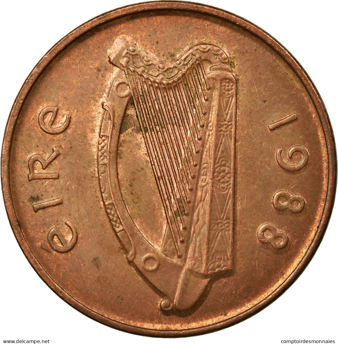 Monnaie, IRELAND REPUBLIC, 2 Pence, 1988, TTB, Copper Plated Steel, KM:21a - Irlande