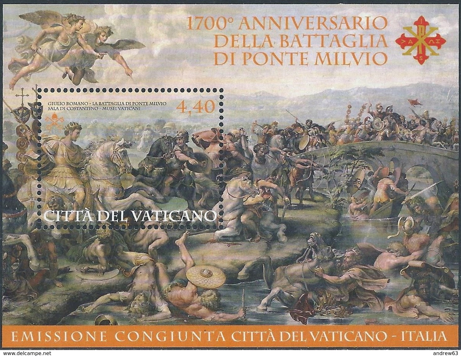 VATICANO - FOGLIETTO - BF - 2012 Battaglia Ponte Milvio - Emissione Congiunta Con Italia - MNH - Nuovi