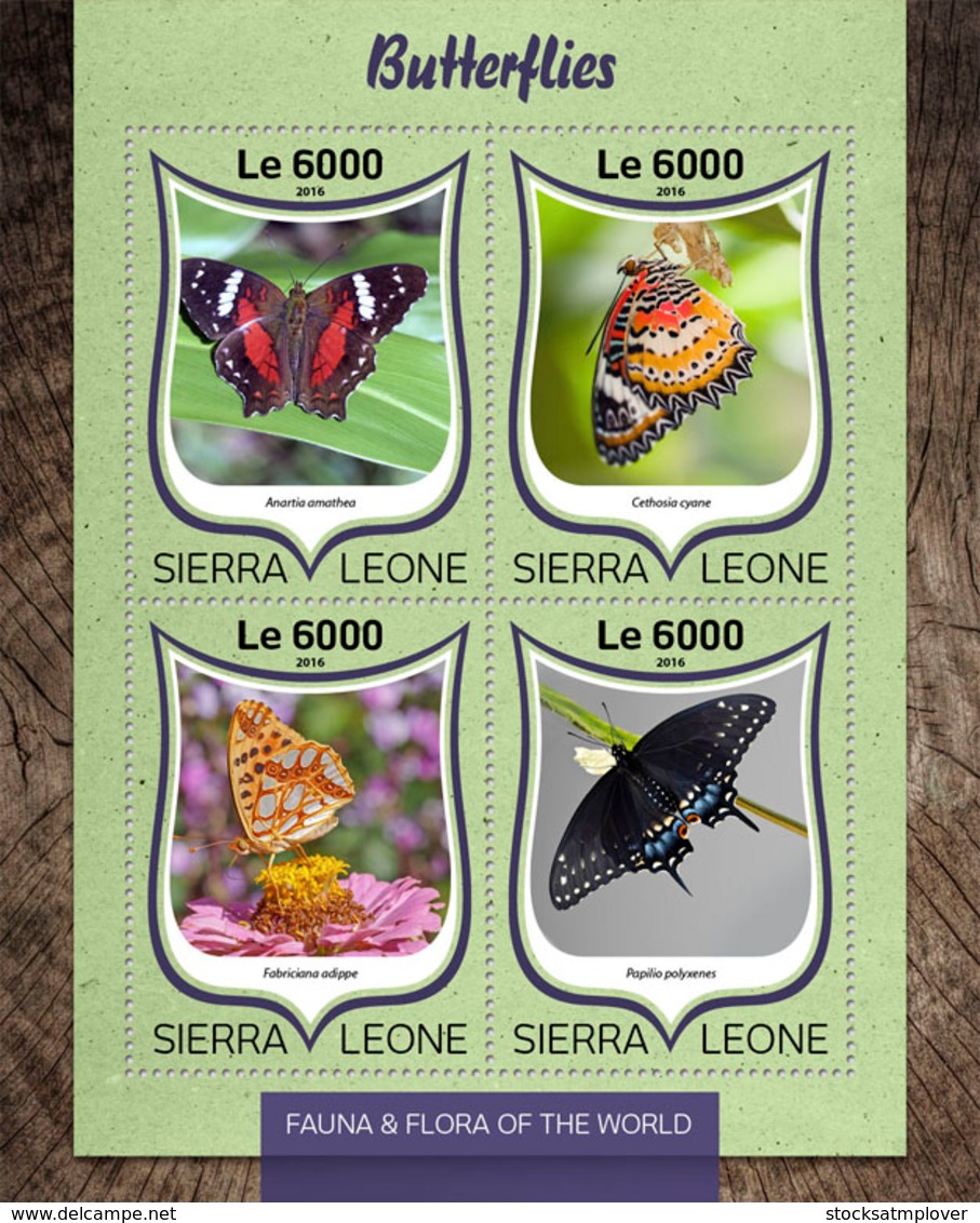 Sierra Leone 2016 Fauna  Butterflies - Sierra Leona (1961-...)