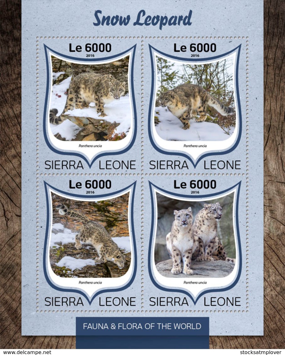 Sierra Leone 2016 Fauna  Snow Leopard - Sierra Leone (1961-...)