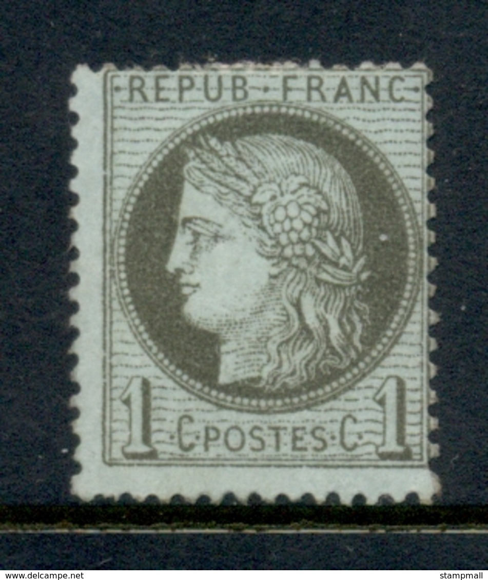 France 1870-73 Ceres 1c , Paper Adhesion MNG - Other & Unclassified