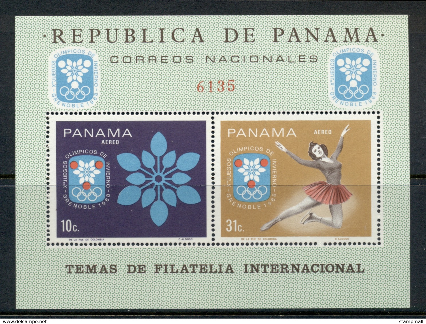 Panama 1967 Winter Olympics Grenoble MS MUH - Panama