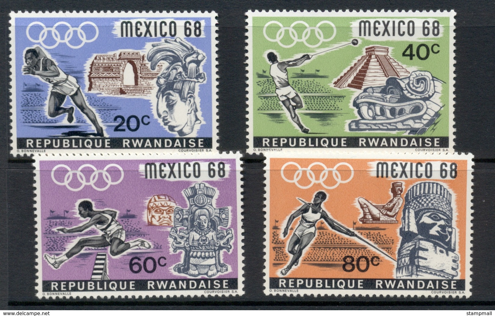 Rwanda 1968 Summer Olympics Mexico City MUH - Unused Stamps