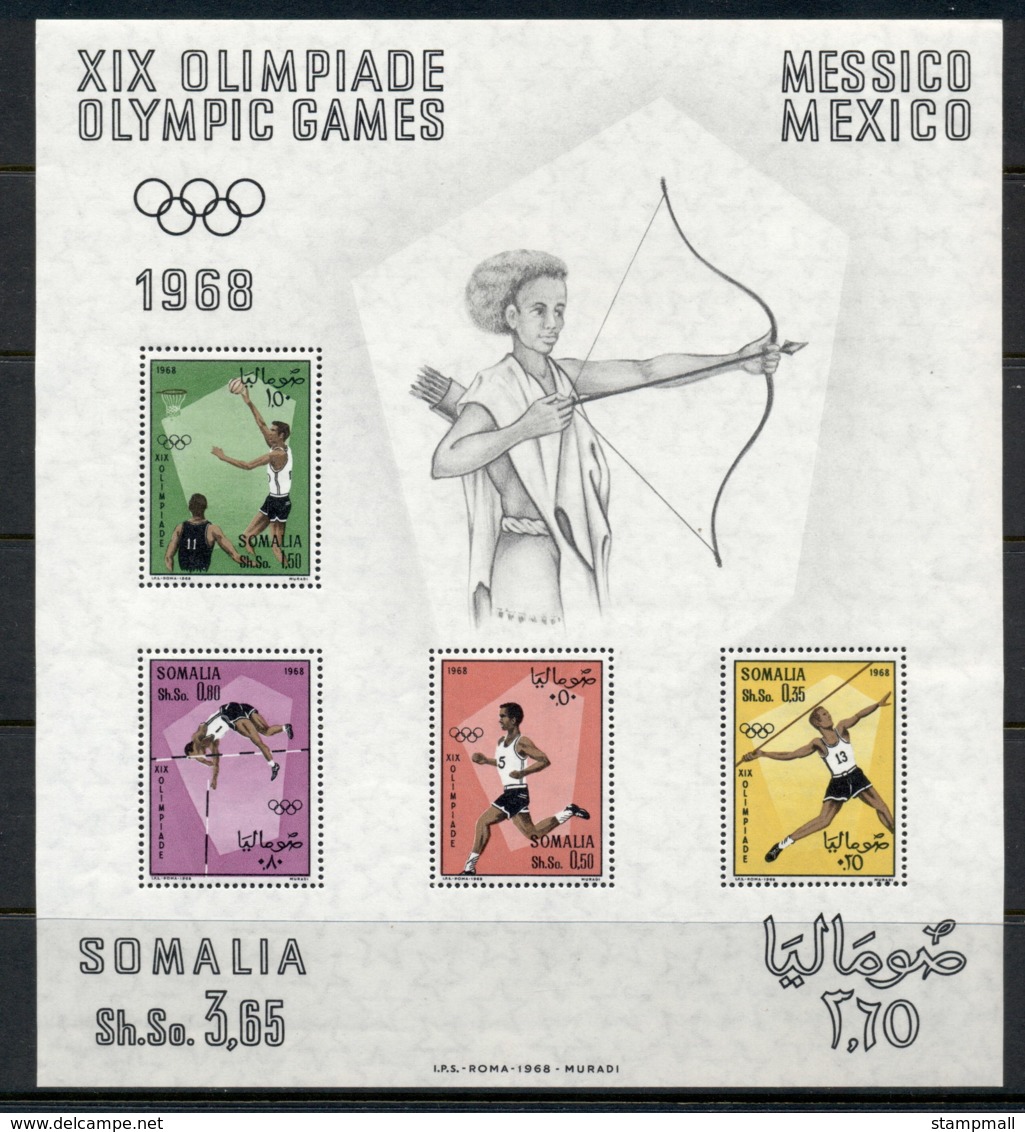 Somalia 1968 Summer Olympics Mexico City MS MUH - Somalia (1960-...)