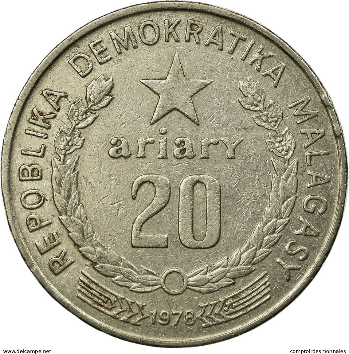 Monnaie, Madagascar, 20 Ariary, 1978, British Royal Mint, TB+, Nickel, KM:14 - Madagascar