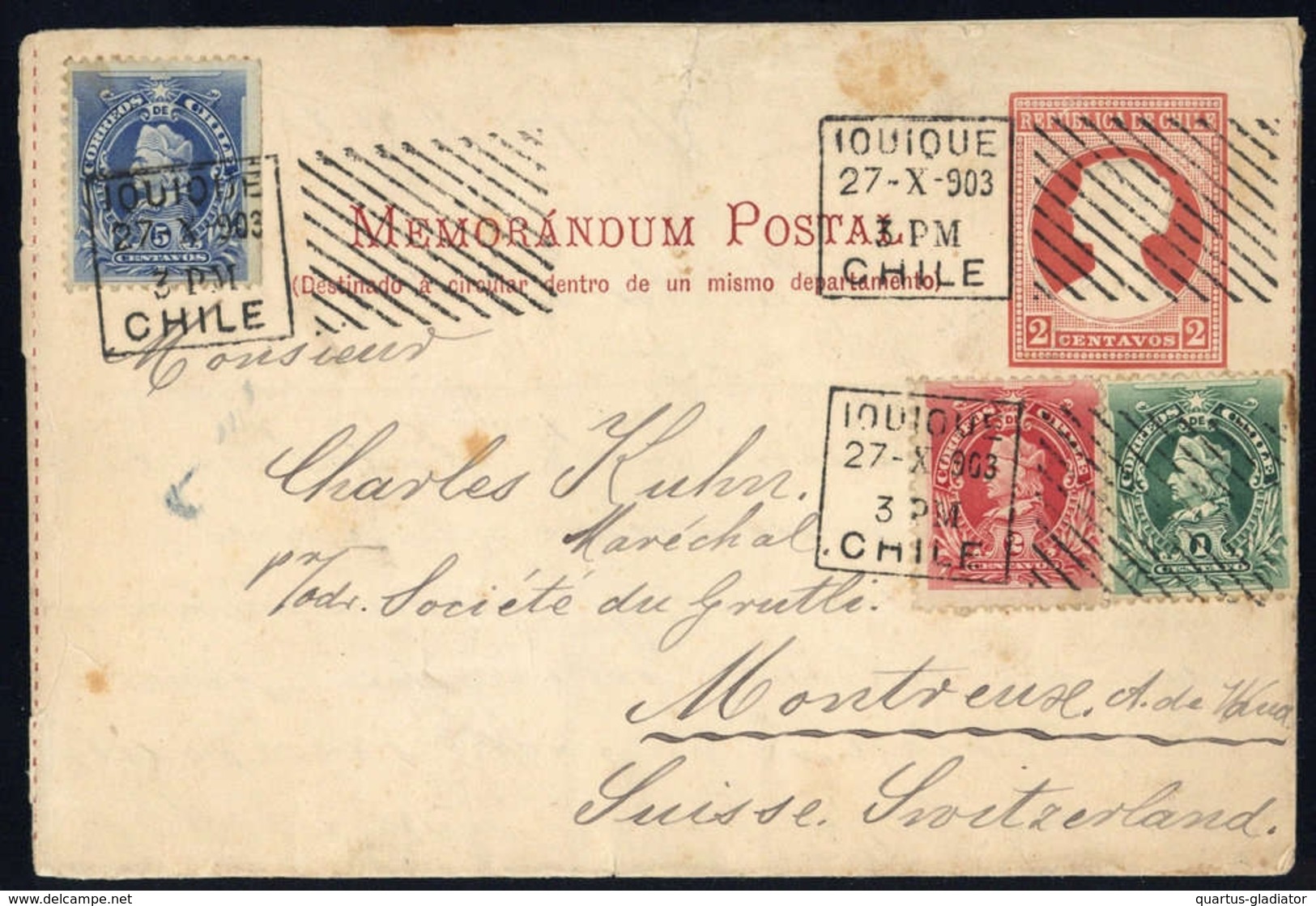 1900, Chile, U 1 A U.a., Brief - Chile