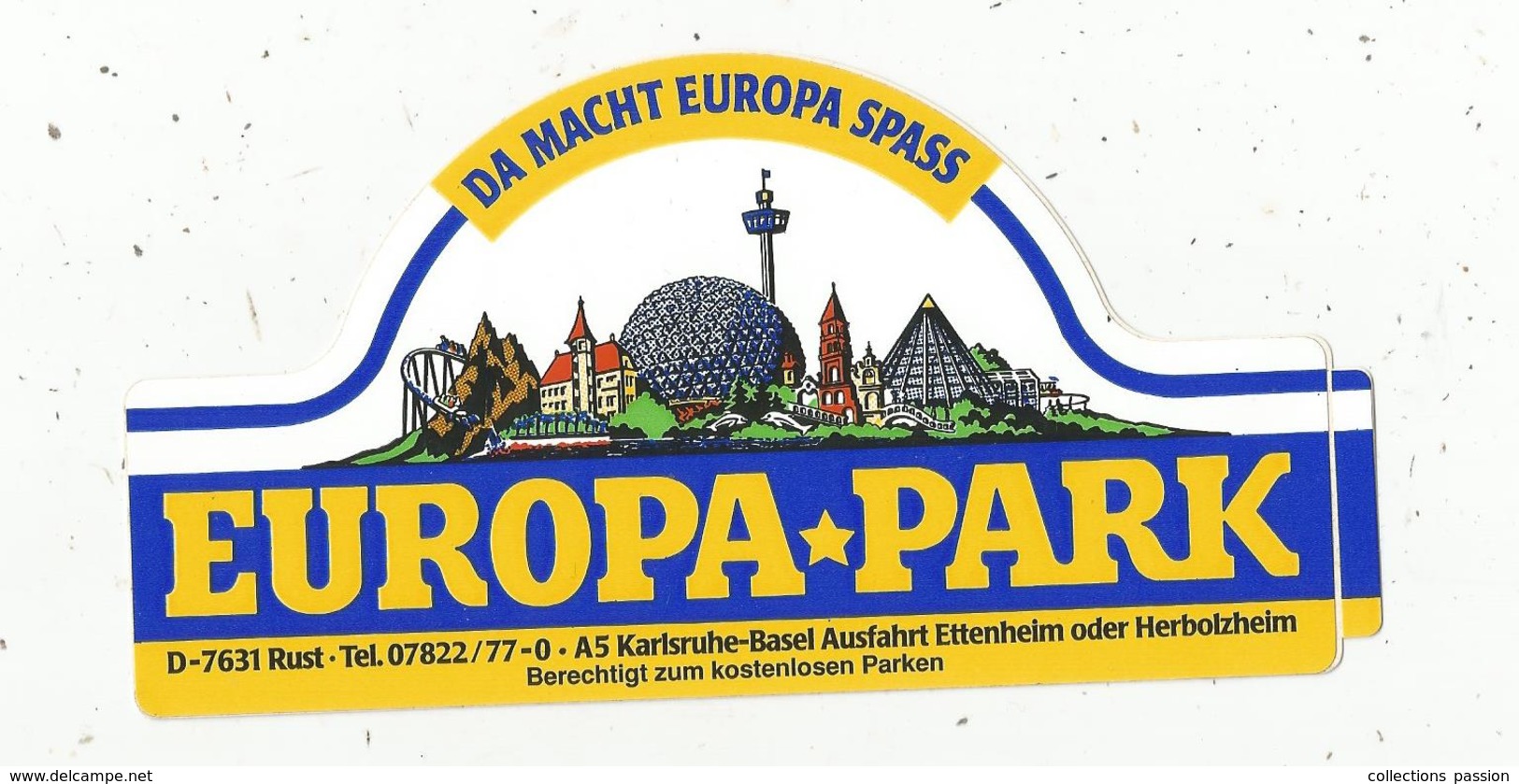 Autocollant , Grand Modéle ,160 X 85, Allemagne , RUST ,EUROPA PARK.,frais Fr 2.00 E - Adesivi