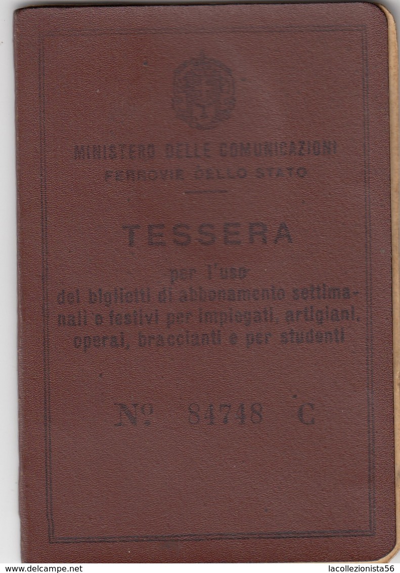 9297-TESSERA BIGLIETTI ABBONAMENTO SETTIMANALE DEL 1946 - Europa