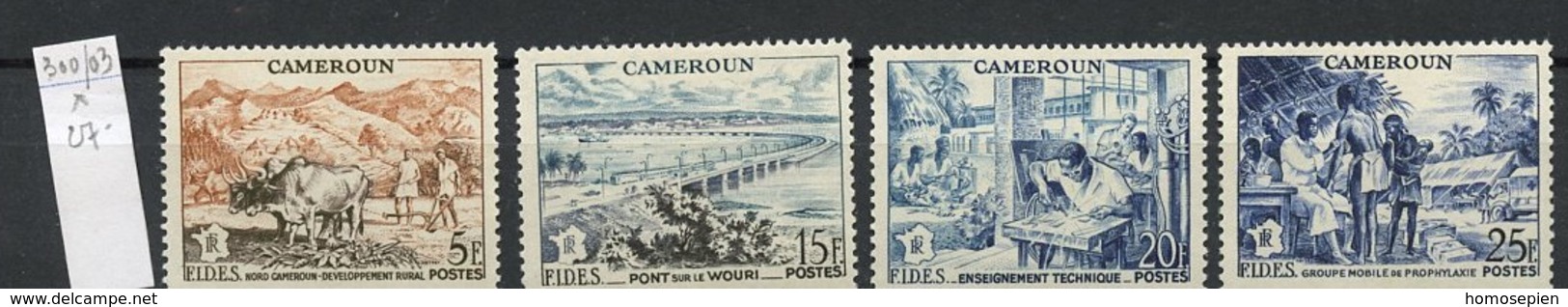 Cameroun - Kamerun - Cameroon 1956 Y&T N°300 à 303 - Michel N°312 à 315 * - FIDES - Neufs