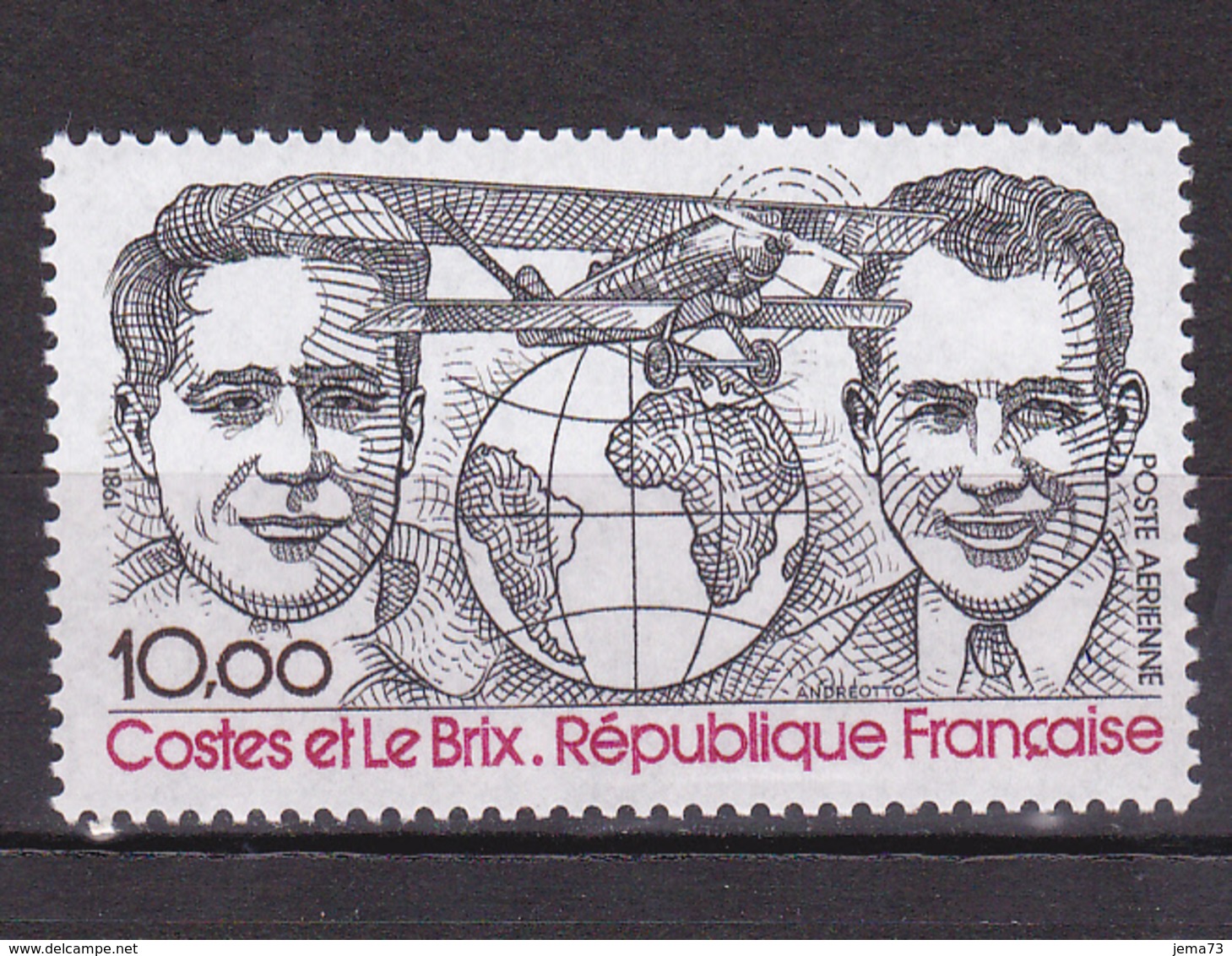 N° 55 P.A Hommages Aux Aviateurs Costers Et Le Brix:  Timbre Neuf Impeccable Sans Charnière - 1960-.... Neufs