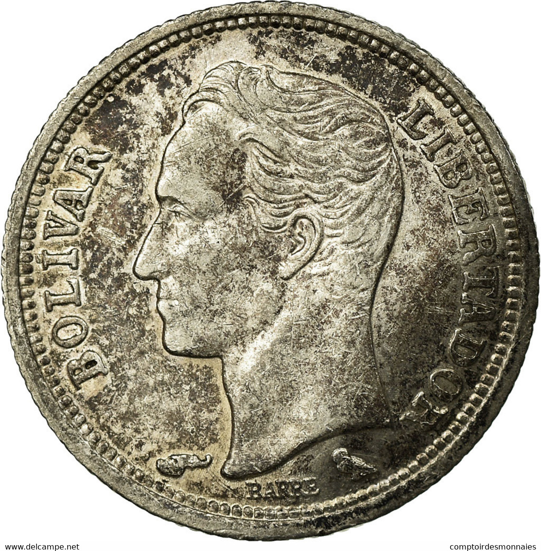 Monnaie, Venezuela, 25 Centimos, 1960, TB+, Argent, KM:35a - Venezuela