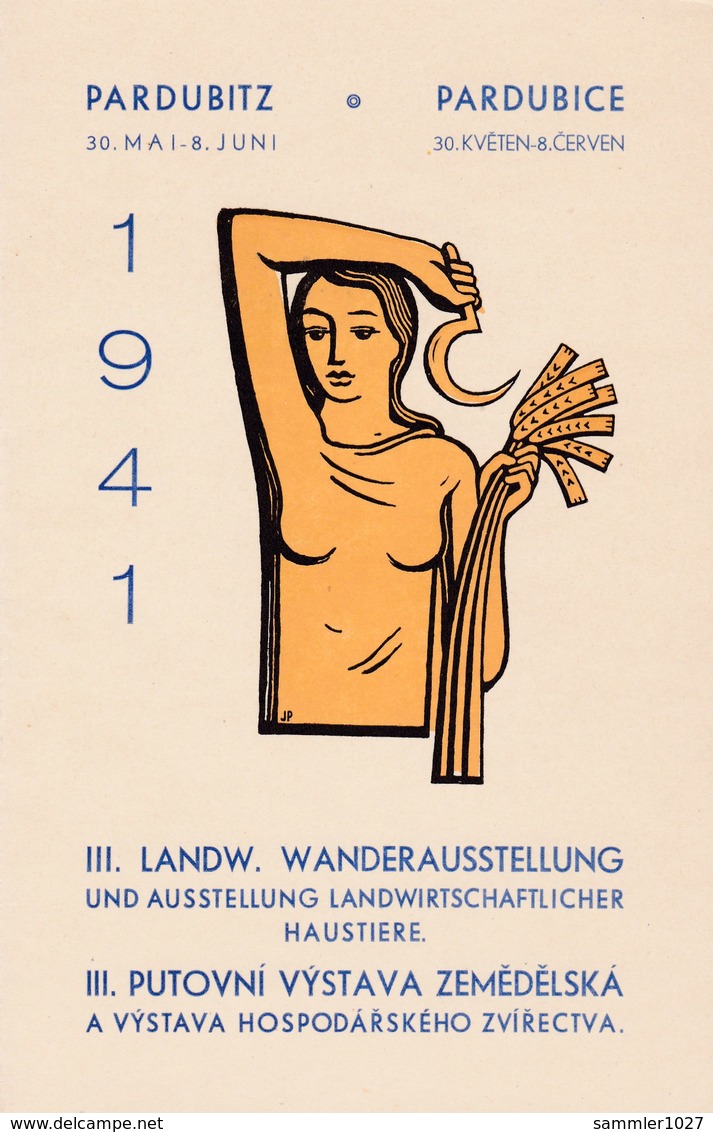 Böhmen Und Mähren Sammlerkarte Pardubice 1941 - Covers & Documents