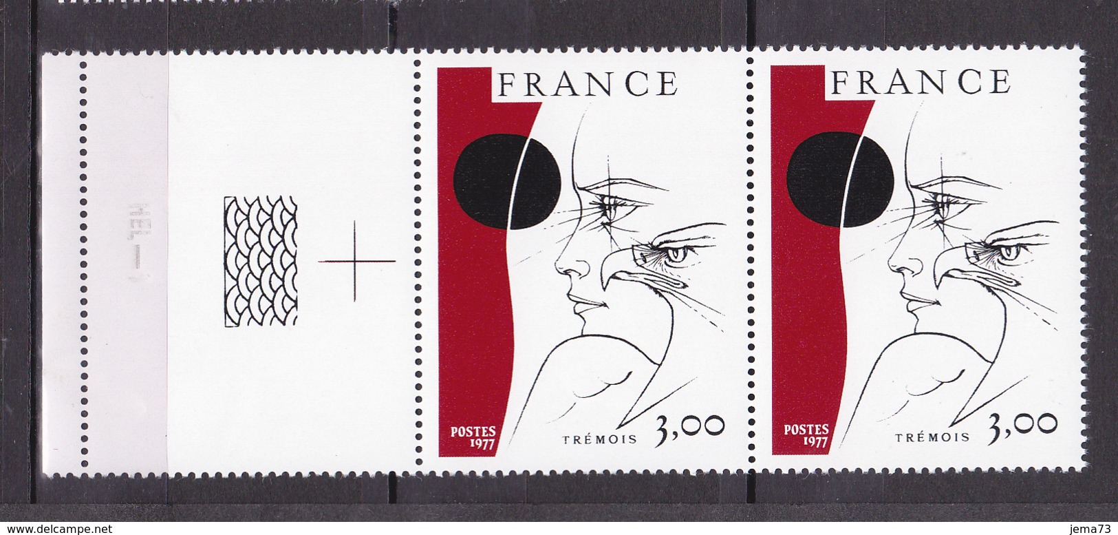 N° 1950 Oeuvres D'Art: Oeuvre Originale De Trémois:Une Paire De 2Timbres Un Neuf Impeccable Sans Charnière - Nuovi
