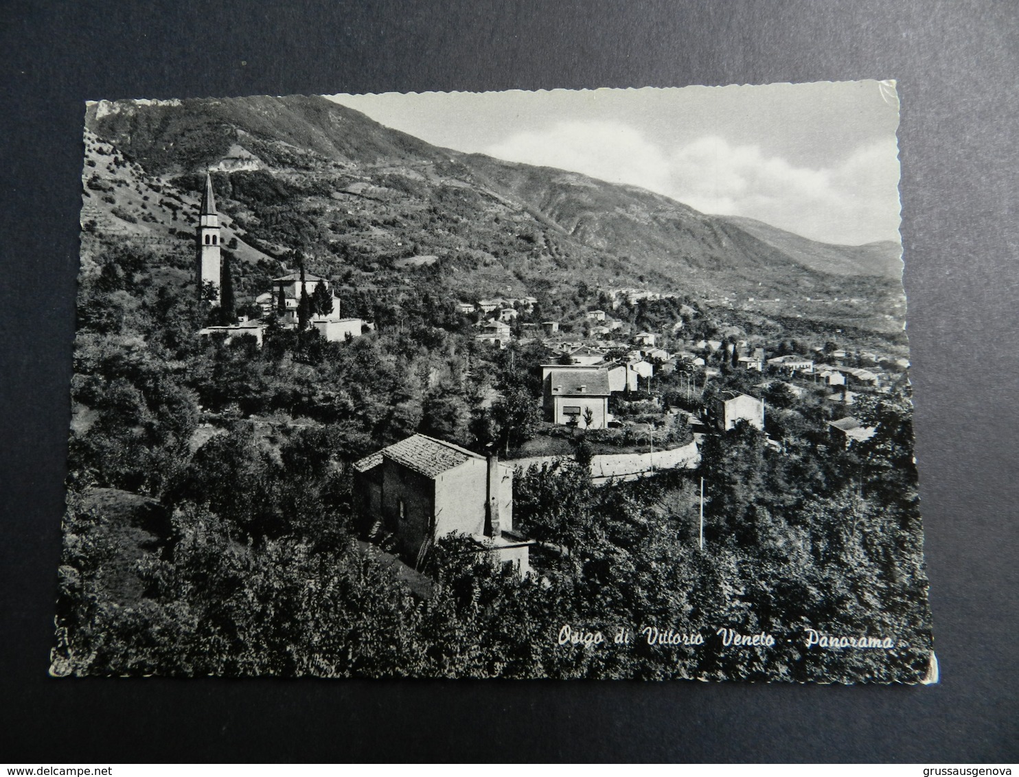 19902) TREVISO OSIGO DI VITTORIO VENETO PANORAMA VIAGGIATA MA BOLLO MALAMENTE ASPORTATO - Treviso