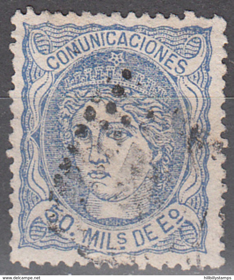 SPAIN     SCOTT NO. 166      USED      YEAR  1870 - Used Stamps