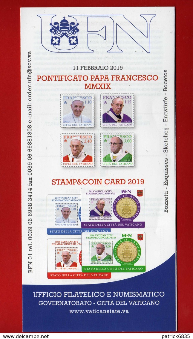 Vaticano - 2019 - PONTIFICATO PAPA FRANCESCO MMXIX - STAMP&COIN CARD . Vedi Descrizione - Cartas & Documentos