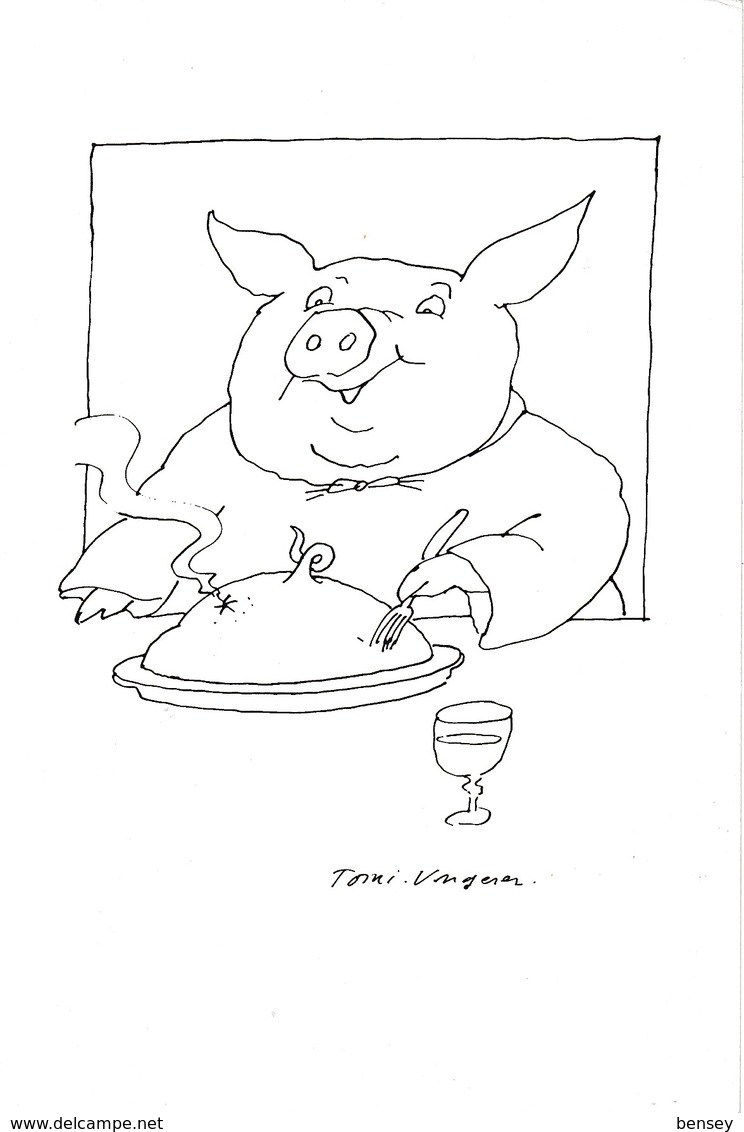 Tomi Ungerer , Cochon , Carte Privé , 2001 - Ungerer