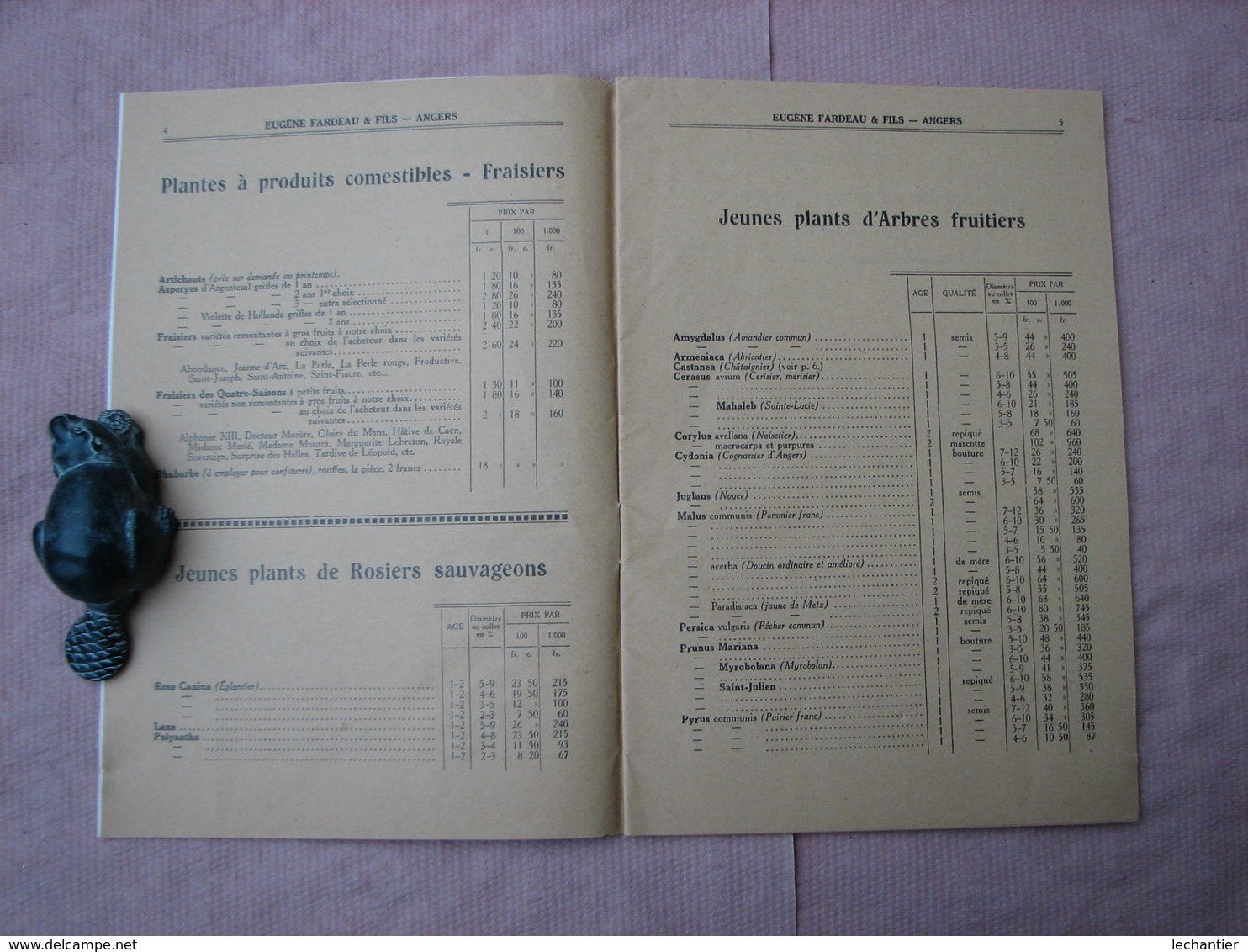ANGERS, Eugéne FARDEAU Et Fils Catalogue 1936-1937 86-88 Rue Des Ponts De Cé ,Ets. Horticole-Pépinières. TBE - Other & Unclassified