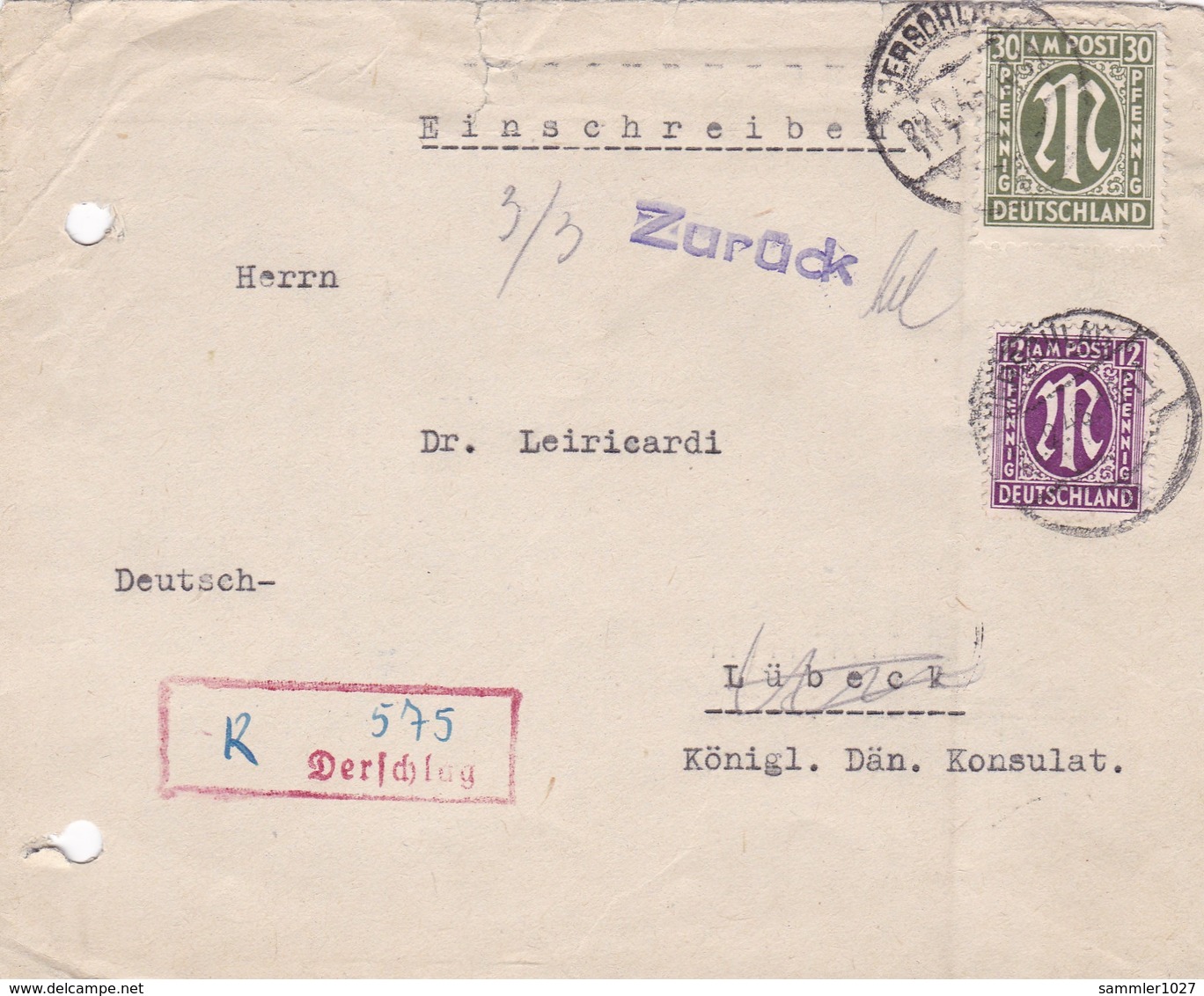 Brief Aus Derschlag 1946 - Sonstige & Ohne Zuordnung