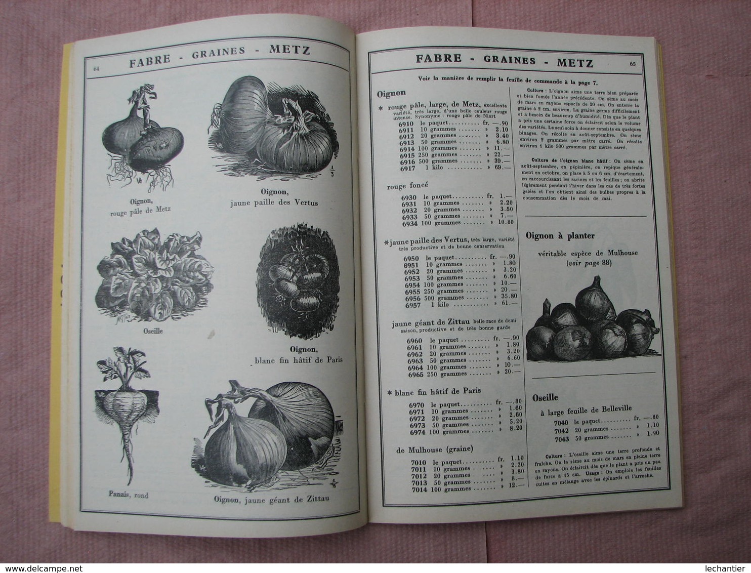 FABRE 1934 Catalogue GRAINES  METZ 160 Pages Comme Neuf. + Carte Postale Secrétaire Des Commandes  T.B.E. - Autres & Non Classés