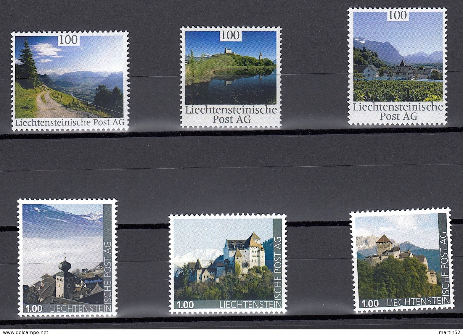 Liechtenstein 2014: Ansichten (postgültig) Vues (valable Affranchir) Views (valid For Postage) Die Marke.Li 6 X CHF 1.00 - Variétés