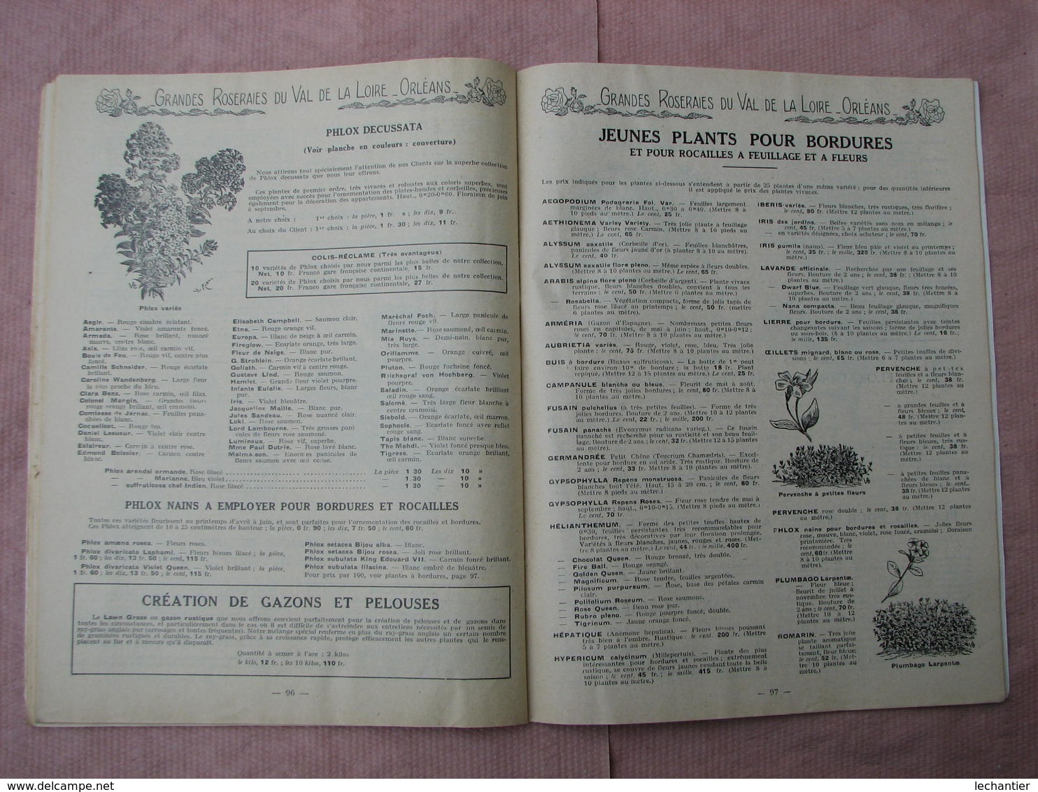 GRANDES  ROSERAIES du VAL de LOIRE  1935-1936  ORLEANS Gros catalogue de 111 pages, voir photos TBE