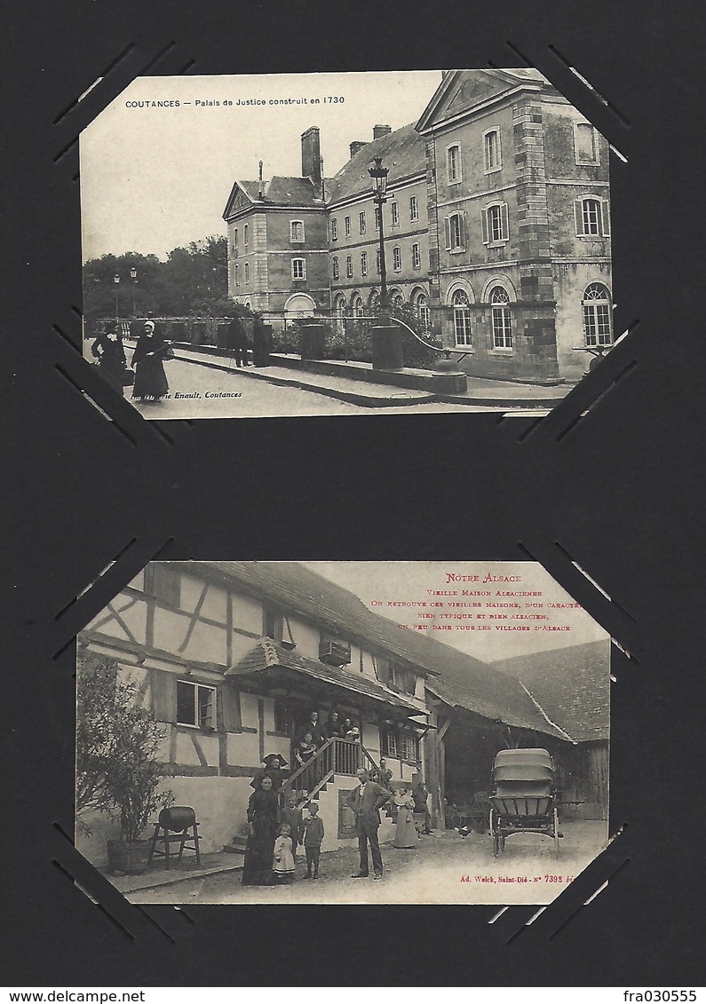 VIEIL ALBUM rempli de 200 CARTES POSTALES ANCIENNES de FRANCE