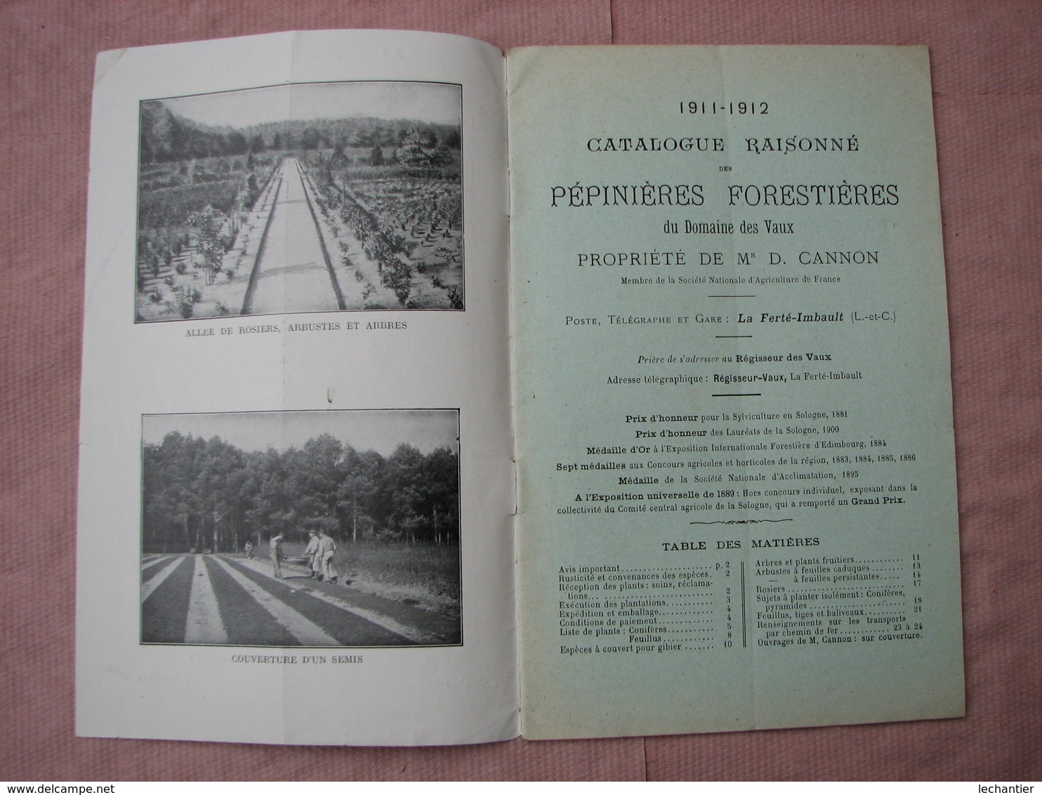 Catalogue 1911-1912 PEPINIERES  FORESTIERES Du DOMAINE Des VAUX (La Ferté-Imbault Loir Et Cher T.B.E. - Other & Unclassified