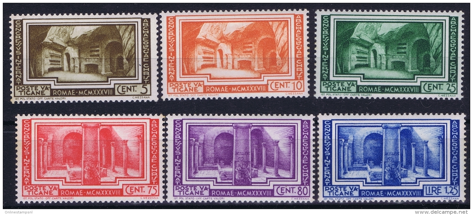 Vatican Sa 55 - 60 Postfrisch/neuf Sans Charniere /MNH/** 1938 Gum Discolored 75 C Has A Light Gum Fold - Nuevos