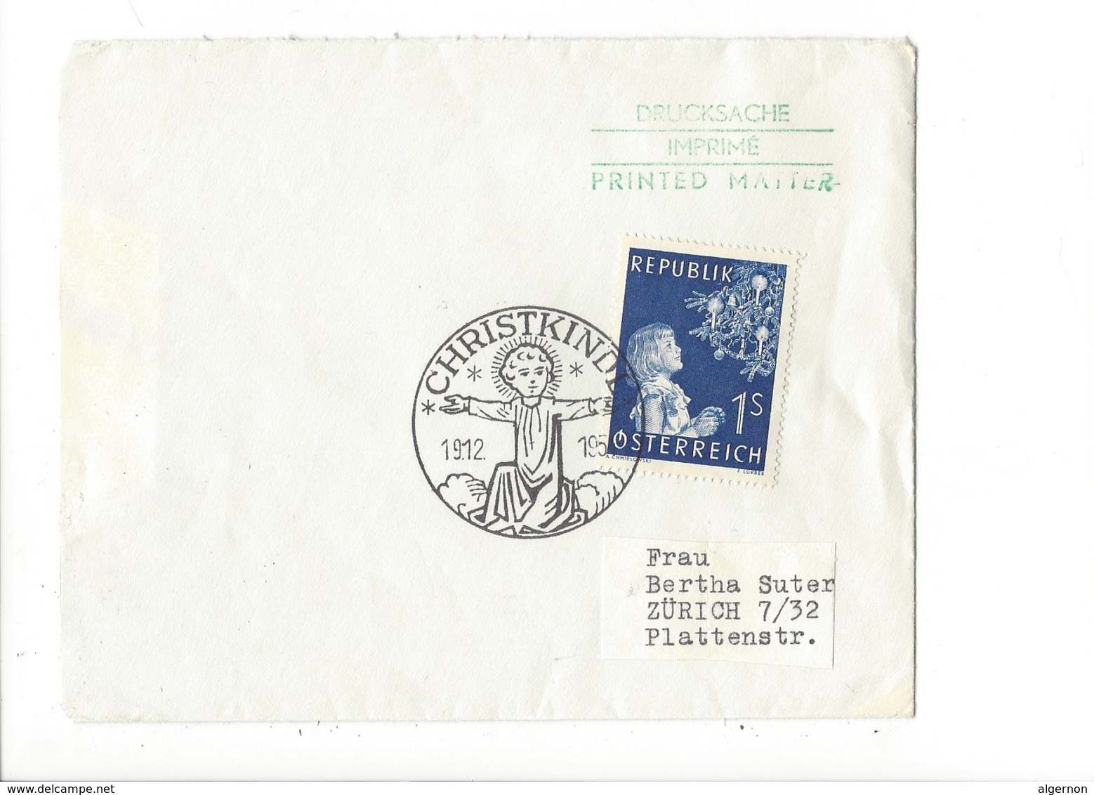 21546 - Christkindl 1954 Lettre Pour Zürich 19.12.1954 - Noël