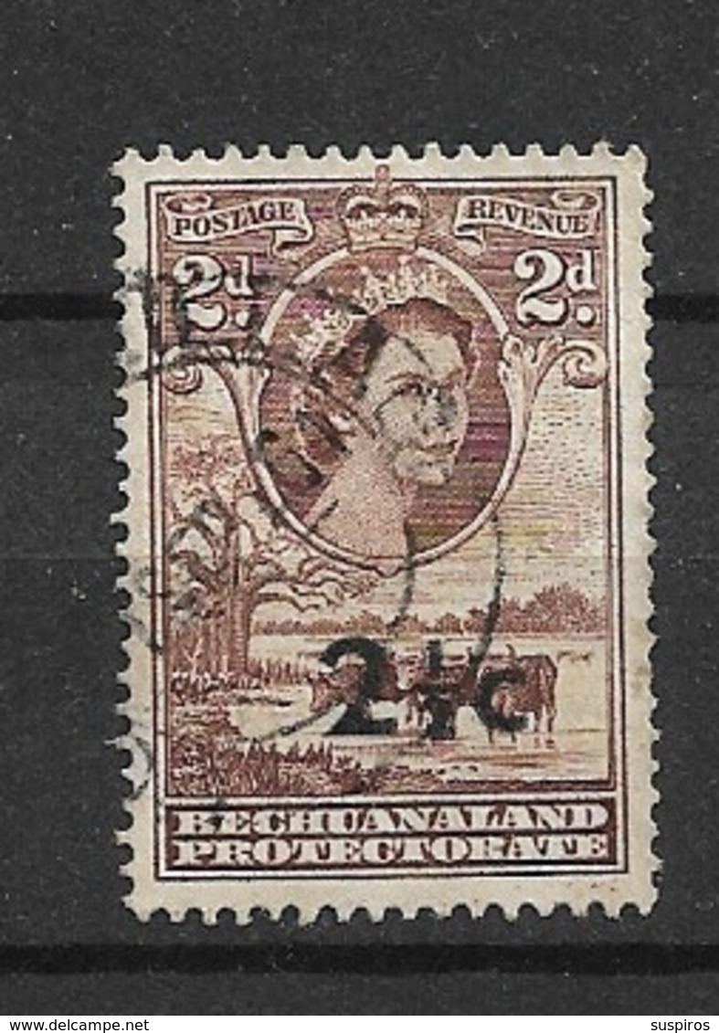 BECHUANALAND 1961 QUEEN ELIZABETH SURCHARGE USED - 1885-1964 Bechuanaland Protectorate