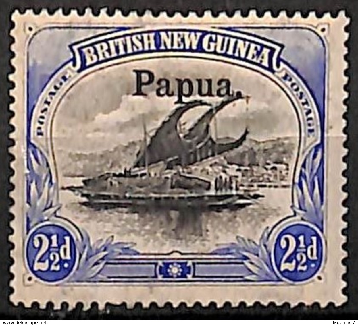 [829582]Papouasie 1907 - N° 12, 2d1/2 Outremer, Lakatoi Sur La Rivière Mambara, Surcharge Papua, Bateau - Papouasie-Nouvelle-Guinée