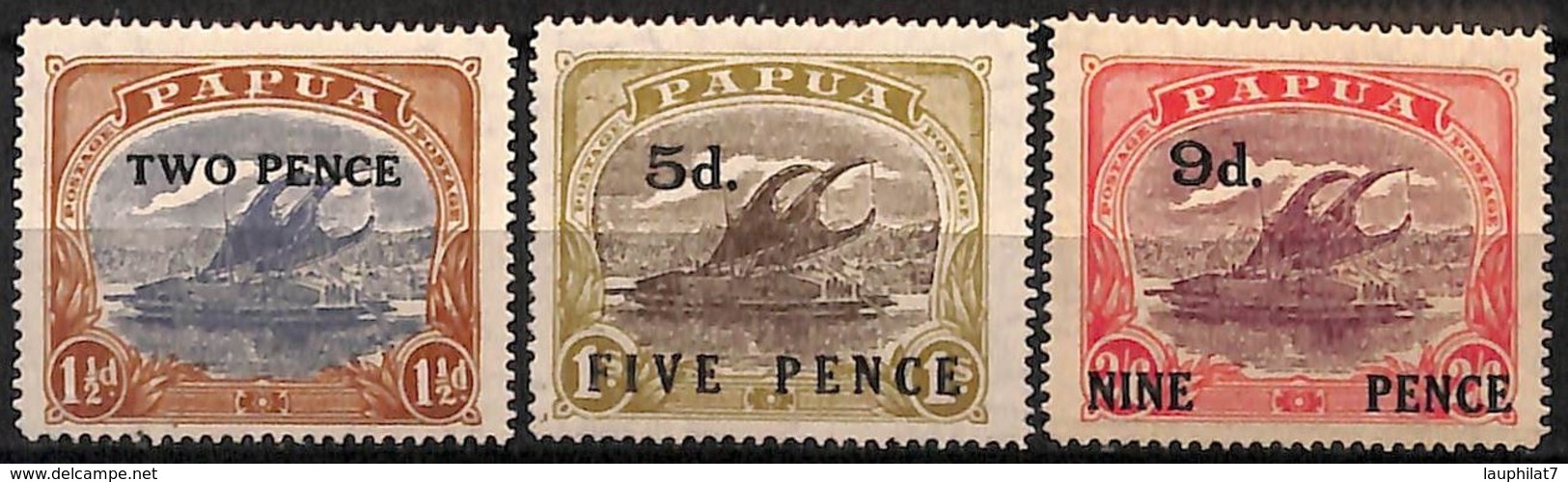 [829605]Papouasie 1931-32 - N° 75/77, Sauf 78, Surcharge, Lakatoi Sur La Rivière Mambara, Bateau - Papouasie-Nouvelle-Guinée