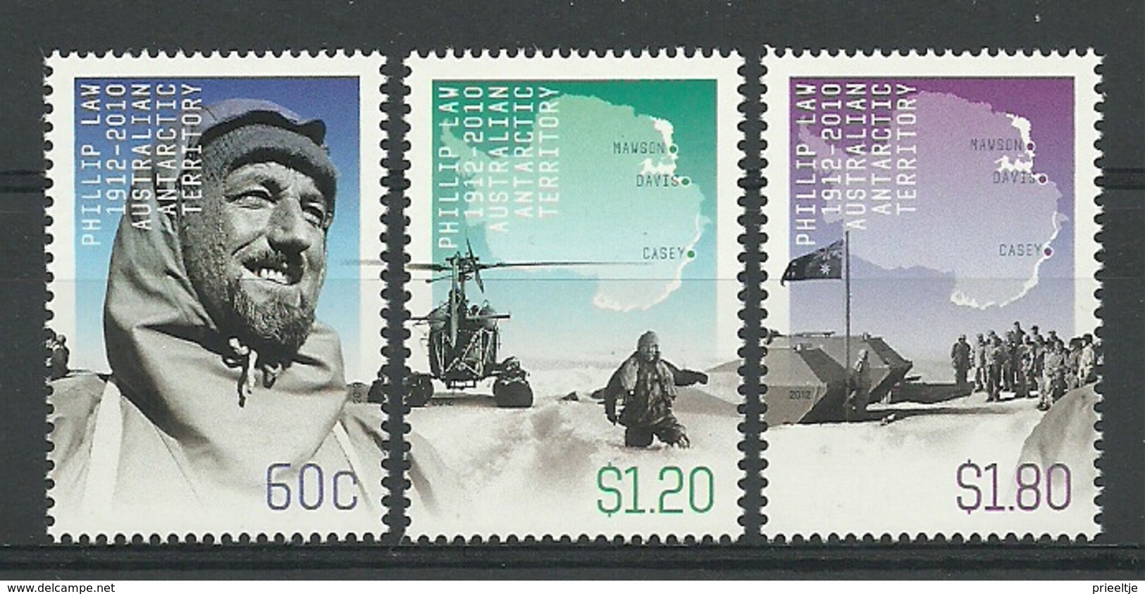 Australia AAT 2012 Phillip Law Centenary  Y.T. 197/199 ** - Unused Stamps